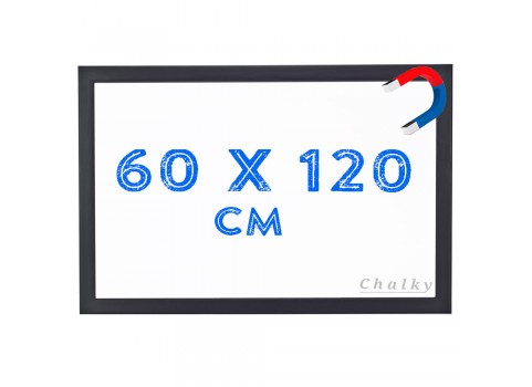 Chalky Manyetik Beyaz Yazı Tahtası Siyah Çerçeveli 60x120 cm